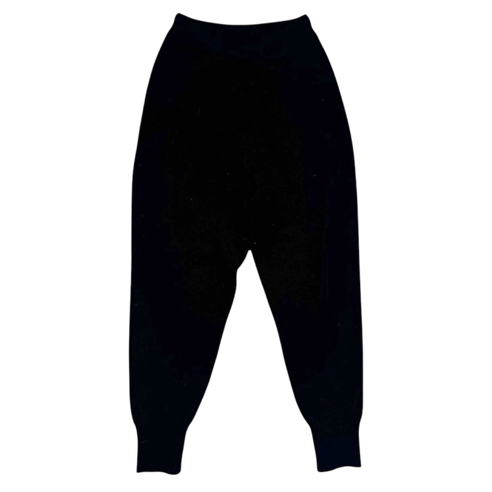 Black Crochet Ribbed Knit Sweatpants Jogger Quiet Luxury Bohemian Cottagecore